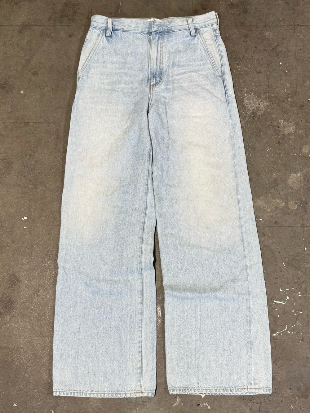 Agolde $268 Shona Trouser Wide Straight Leg Light Wash Jeans Size 26 Made In USA